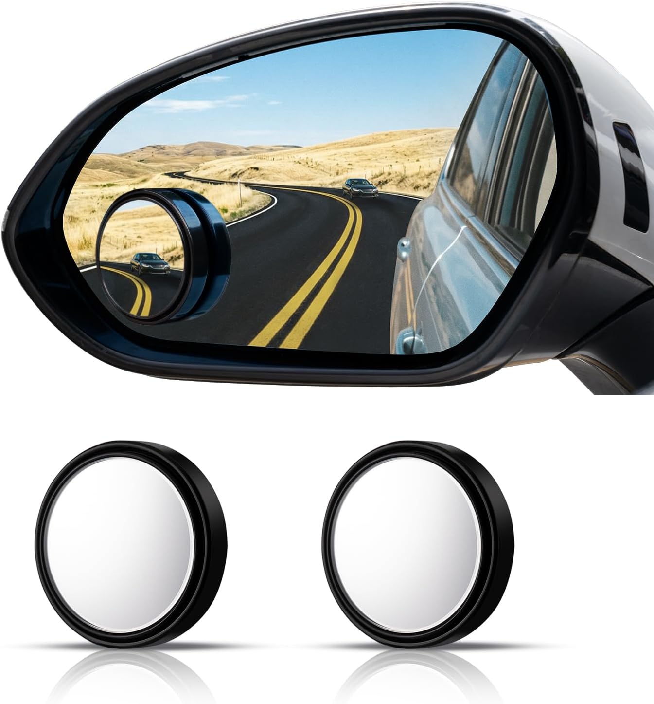 Car Blind Spot Mirror - Cermin Blind Spot Bulat WildAuto, Kaca