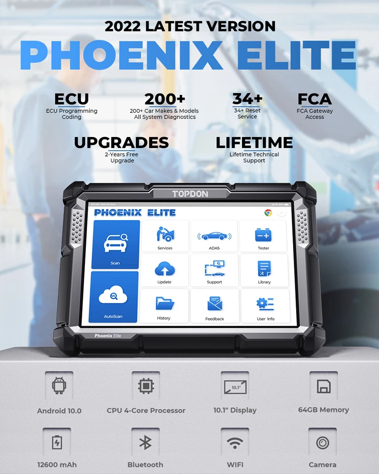 TOPDON PHOENIX ELITE Alat Pemi - Obd2 Scanner ulasan dan harga